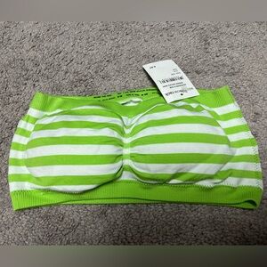 NOR Bright Lime Green & White Striped Bandeau
